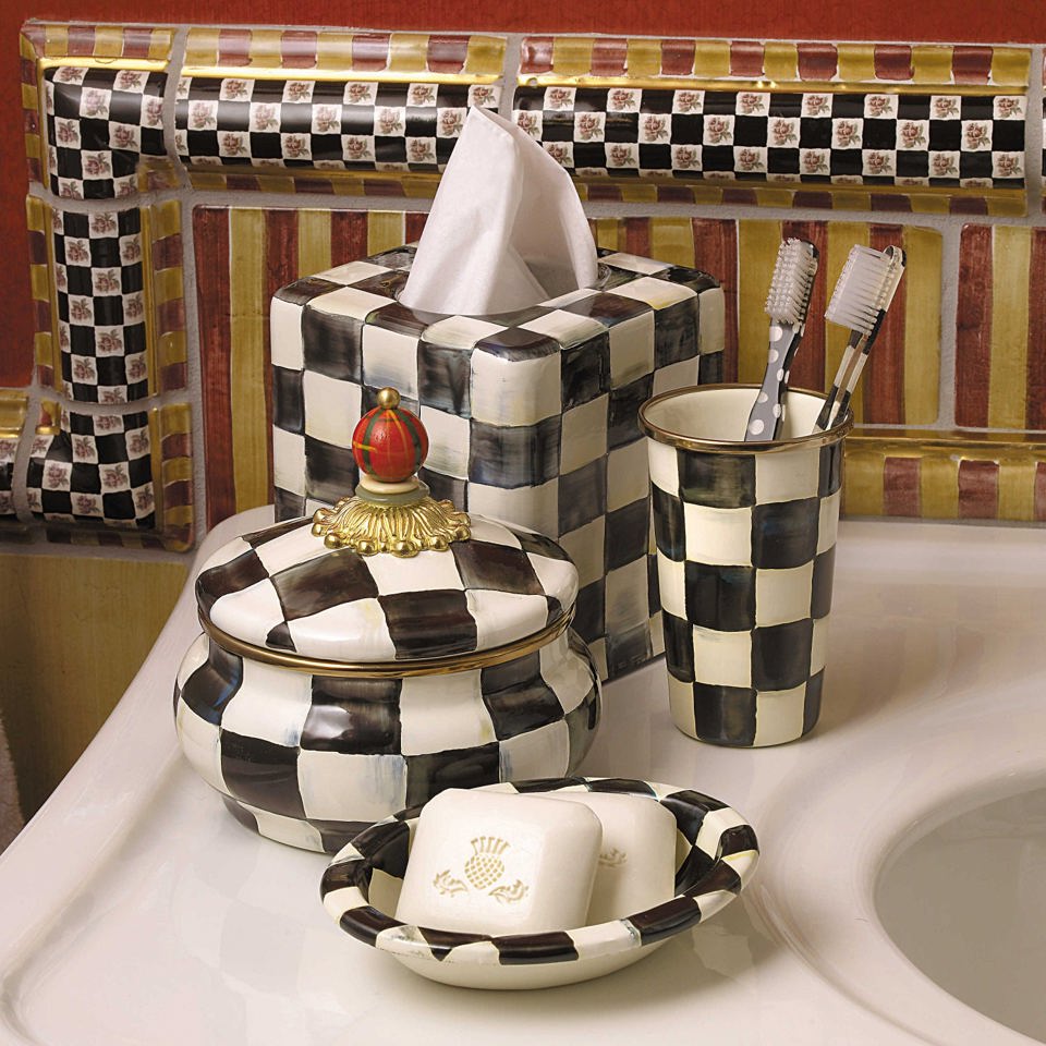 Courtly Check Enamel Boutique Tissue Box Cover