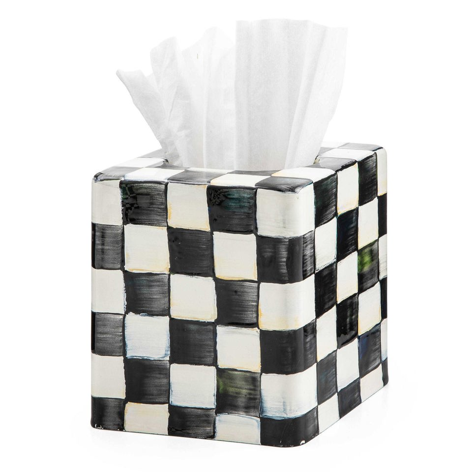 Courtly Check Enamel Boutique Tissue Box Cover