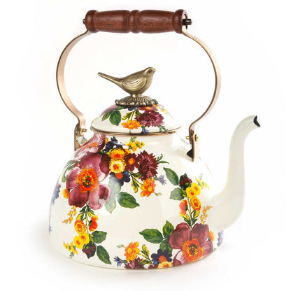 Flower Market 3 Qt. Tea Kettle with Bird
