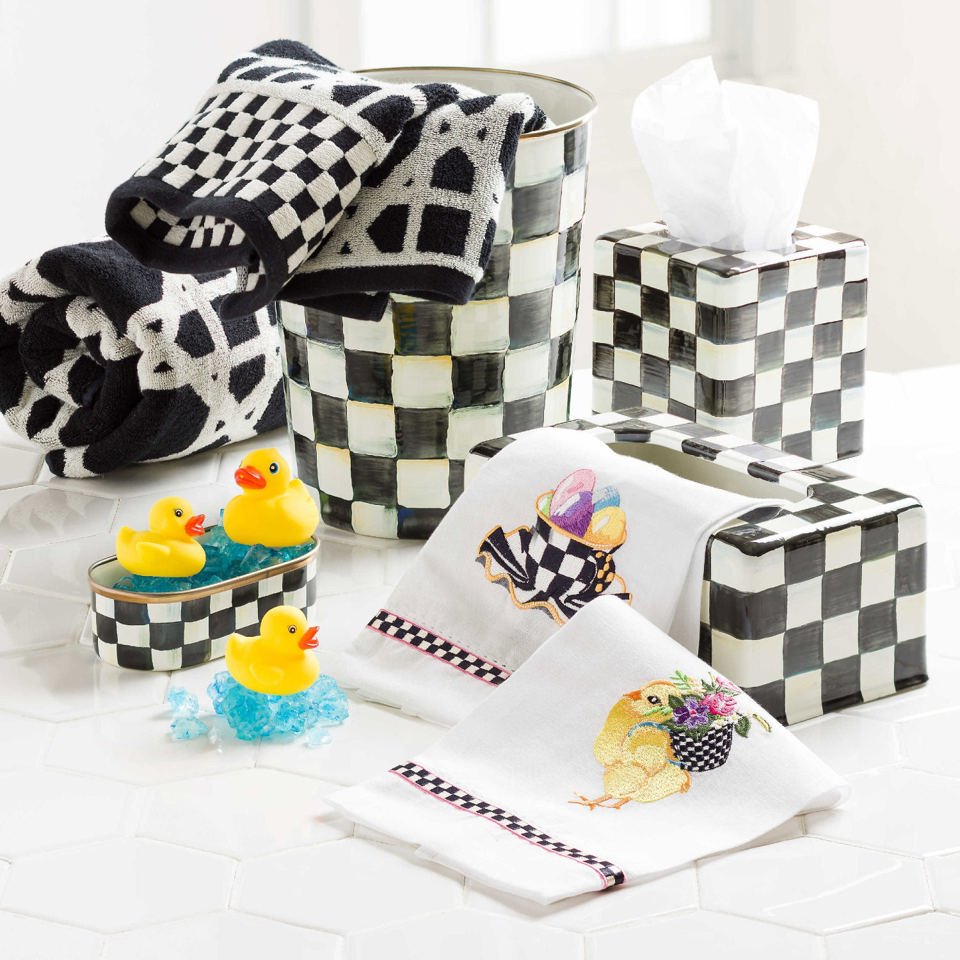 Courtly Check Enamel Boutique Tissue Box Cover