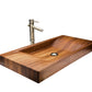 Iroko Wooden Handmade Bathroom Sink with Bamboo Bronze Faucet