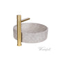 Natural Beige Skirted Concrete Sink with Satin Gold Faucet - |VESIMI Design| Luxury and Rustic bathrooms online