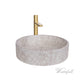 Natural Beige Skirted Concrete Sink with Satin Gold Faucet - |VESIMI Design| Luxury and Rustic bathrooms online