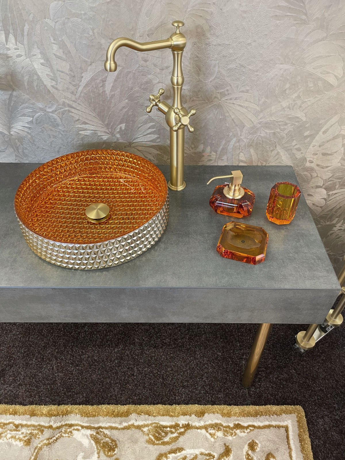 Amber Glass Bathroom Accessories Soap Dish By Decor Walther VESIMI amber-glass-bathroom-accessories-soap-dish-by-decor-walther-vesimi