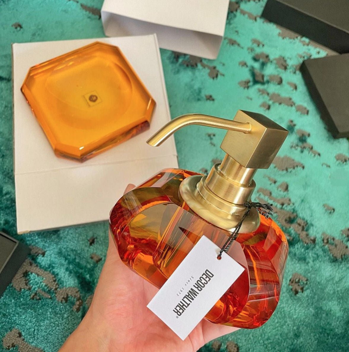 Amber Glass Bathroom Accessories Soap Dish By Decor Walther VESIMI amber-glass-bathroom-accessories-soap-dish-by-decor-walther-vesimi