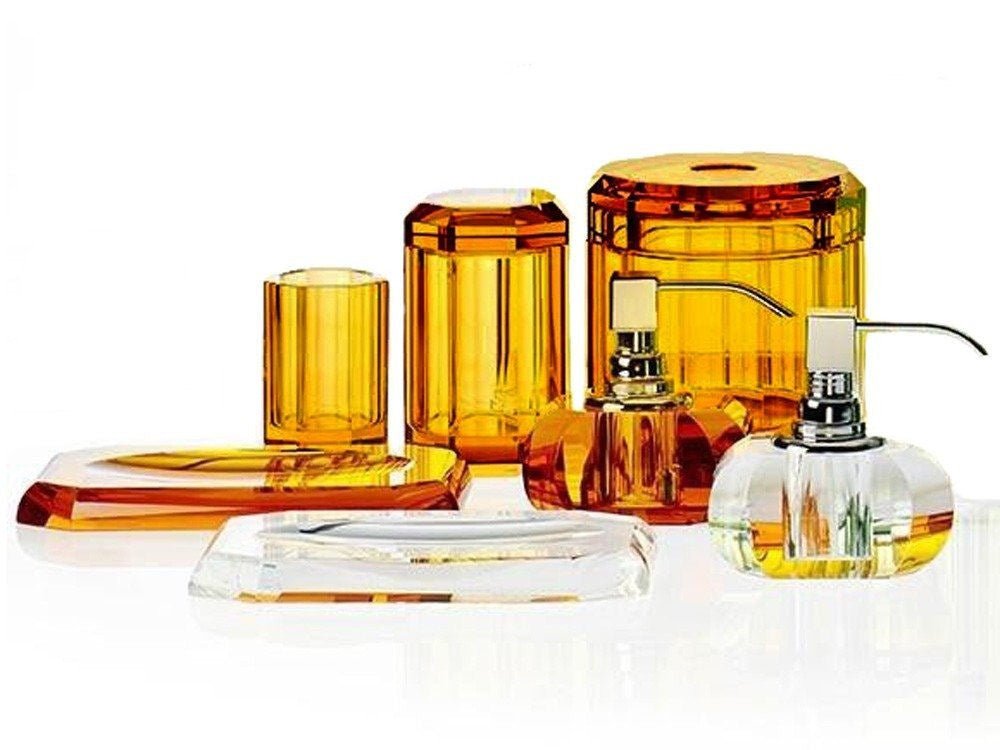 Amber Glass Bathroom Accessories Soap Dish by Decor Walther - |VESIMI Design|