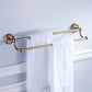 Antique Brass Bathroom Accessories - Double Towel Rack Holder Provence II. - |VESIMI Design| Luxury and Rustic bathrooms online