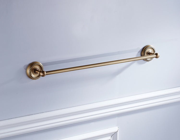 White Marble Antique Brass Towel Bar