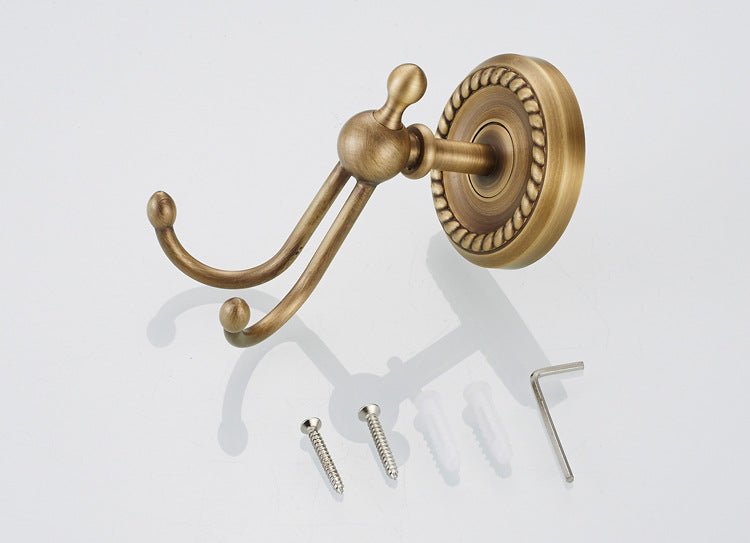 Antique Brass Bathroom Accessories - Double Towel Rack Holder Provence –, VESIMI Design