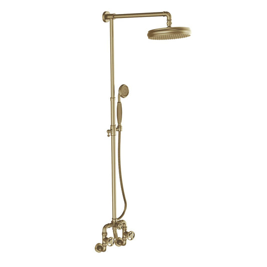 Antique Brass Industrial Water Pipes Design Shower Set - |VESIMI Design|