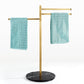 Antique Brass Marble Standing Towel Holder - |VESIMI Design| Luxury and Rustic bathrooms online