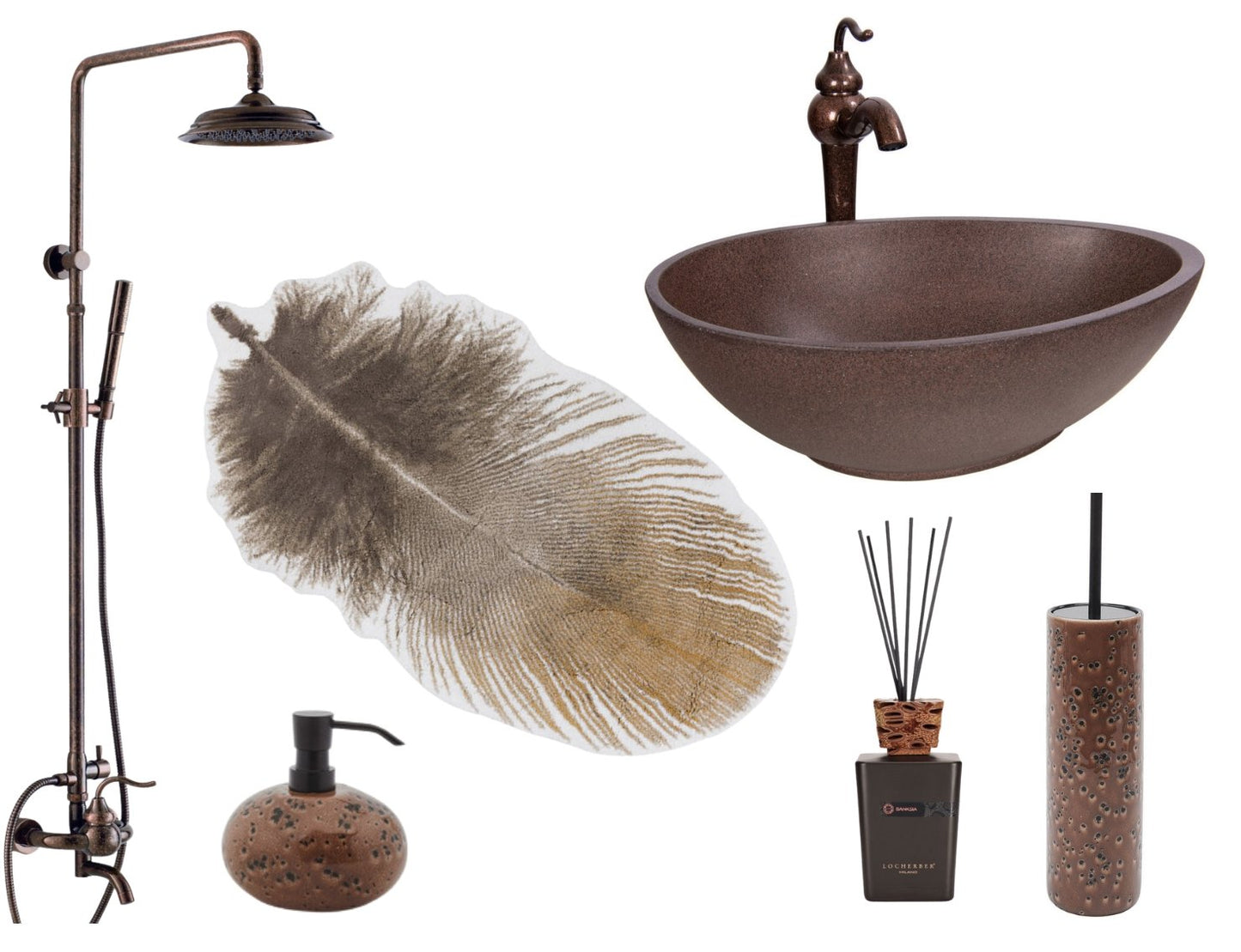 Antique Copper Bathroom Vessel Sink Design Faucet - |VESIMI Design| Luxury and Rustic bathrooms online
