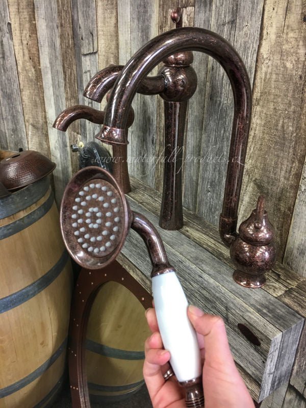 Antique Copper Design Single Handle Kitchen Faucet - |VESIMI Design| Luxury and Rustic bathrooms online