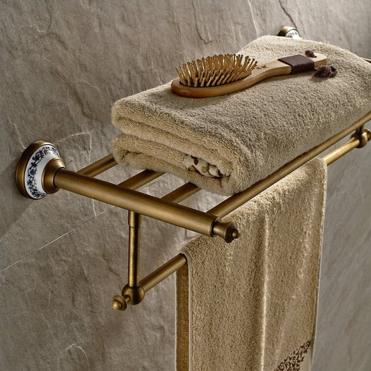 Antique Style Bathroom Accessories Towel Bar Shelf - |VESIMI Design| Luxury and Rustic bathrooms online