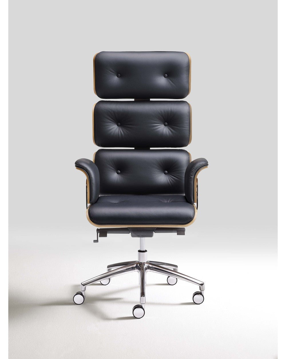 Armadillo Chrome-Black Luxury Office Chair with High Back / Genuine Italian Leather - |VESIMI Design| Luxury and Rustic bathrooms online