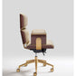 Armadillo Luxury Office Chair Matt Gold 24 Carats Plated / Genuine Italian Leather - |VESIMI Design| Luxury and Rustic bathrooms online