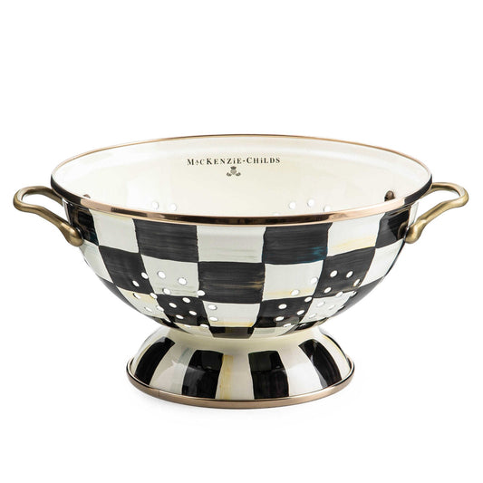 Black and White Courtly Check Enamel Colander - Large - |VESIMI Design| Luxury and Rustic bathrooms online