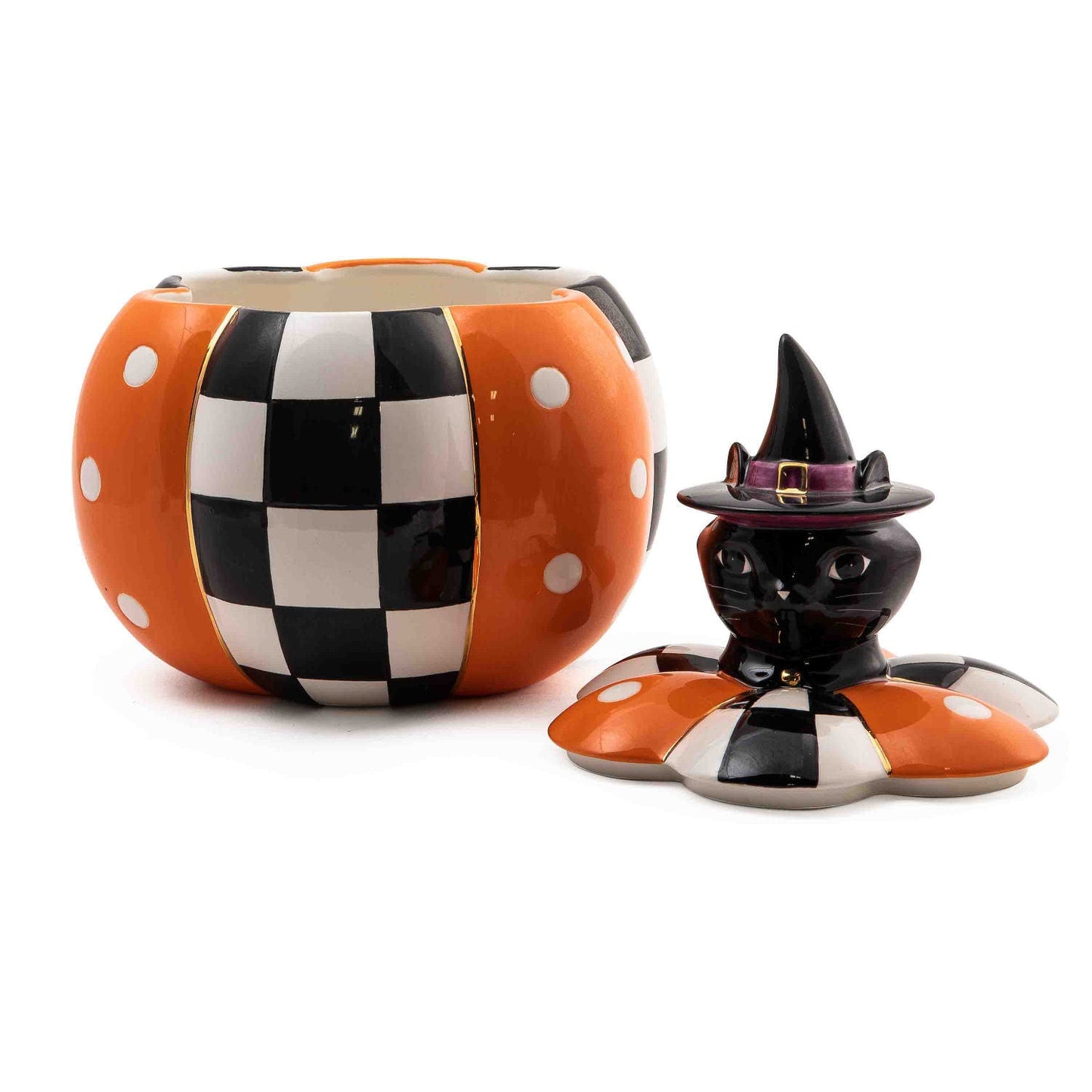 Black Cat Lidded Pumpkin Dish - |VESIMI Design|