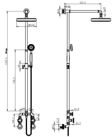 Black Matte Industrial Water Pipes Design Shower Set - |VESIMI Design| Luxury and Rustic bathrooms online