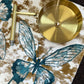 Blue and Gold Luxury Bathroom Rug MEADOW - |VESIMI Design| Luxury and Rustic bathrooms online