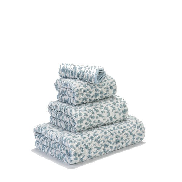Blue Animal Print Zimba Towels by Abyss & Habidecor / Atlantic - |VESIMI Design| Luxury and Rustic bathrooms online