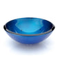 Blue Leaf Round Bathroom Glass Vessel Sink 19mm - |VESIMI Design| Luxury and Rustic bathrooms online
