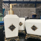 Broken Design Ivory Color Ceramic 4pcs Bathroom Accessories Set - |VESIMI Design| Luxury and Rustic bathrooms online