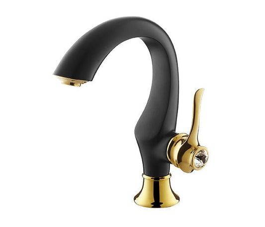 Cairo Luxury Black Matte & Gold Bathroom Single Handle Faucet - |VESIMI Design| Luxury and Rustic bathrooms online