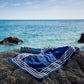 CANNES Luxury Black and White Egyptian Cotton Beach Towel - |VESIMI Design| Luxury and Rustic bathrooms online