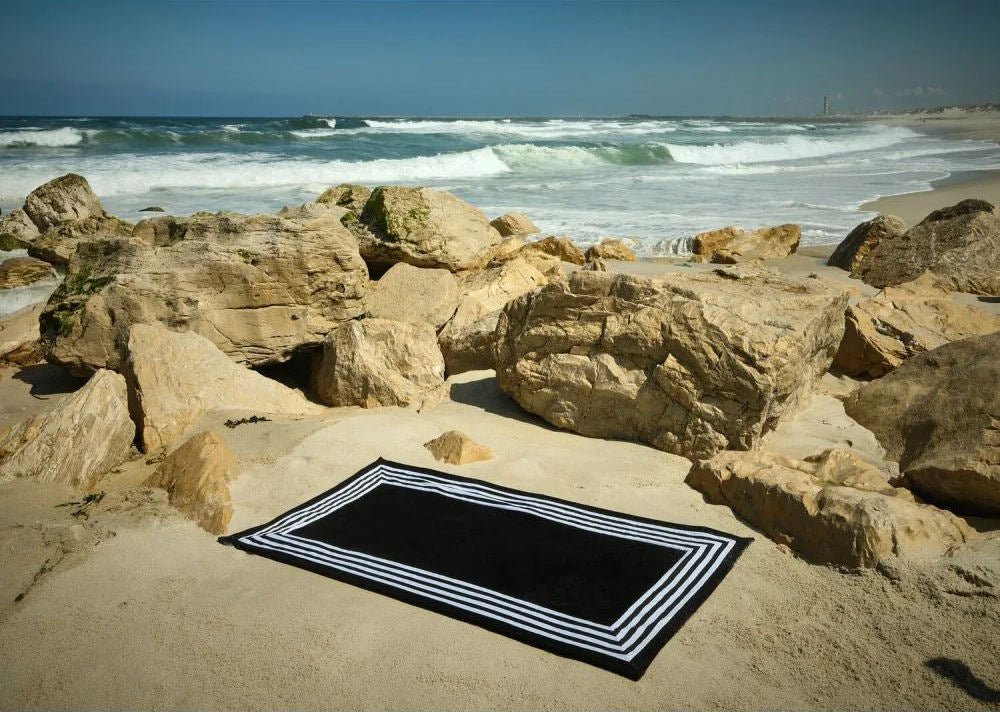 Beach towel best sale black and white