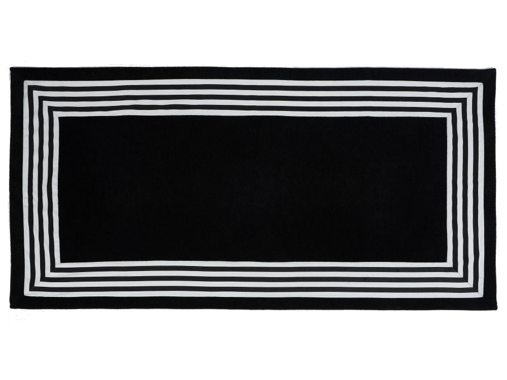 CANNES Luxury Black and White Egyptian Cotton Beach Towel - |VESIMI Design| Luxury and Rustic bathrooms online