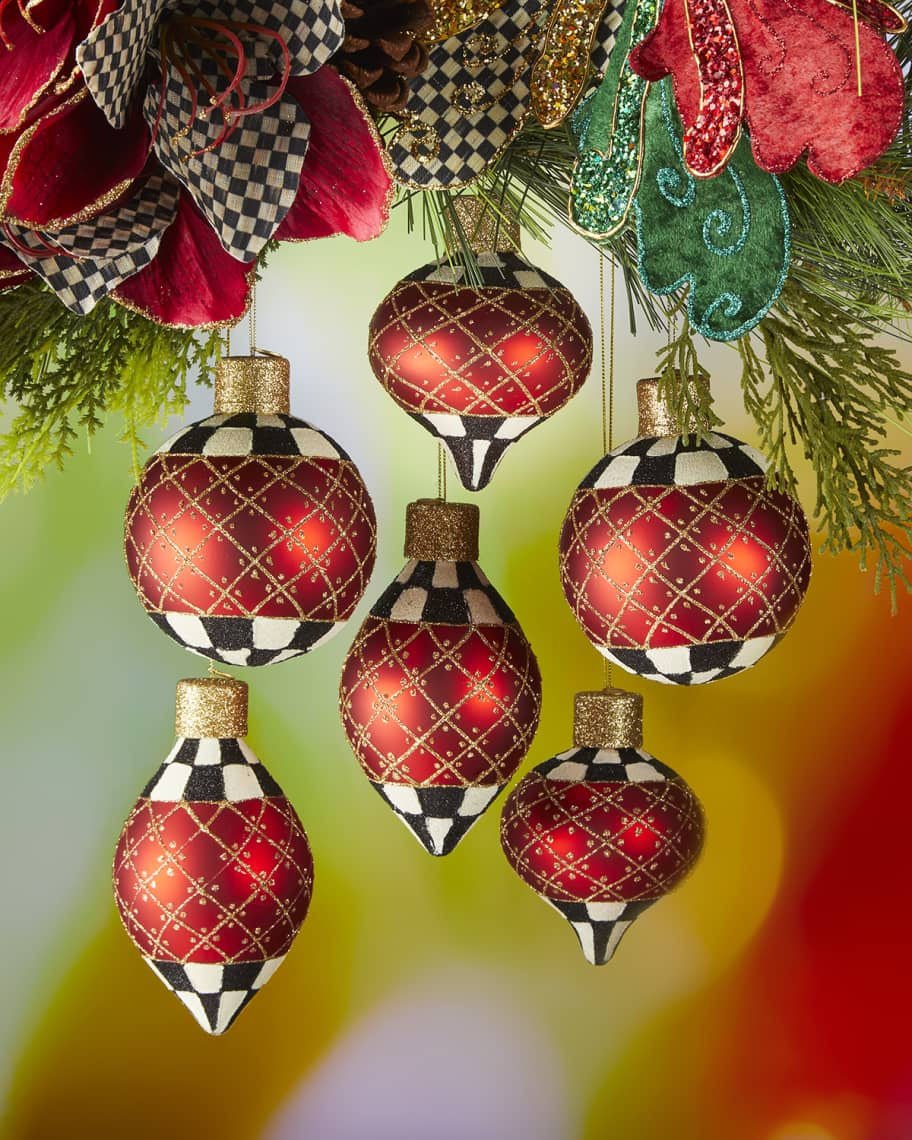 Christmas Magic Sparkle Glass Ornaments - Set of 6 - |VESIMI Design|