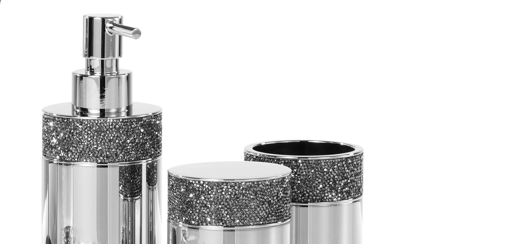 Chrome Tumbler Holder with Swarowski® Crystals - |VESIMI Design|