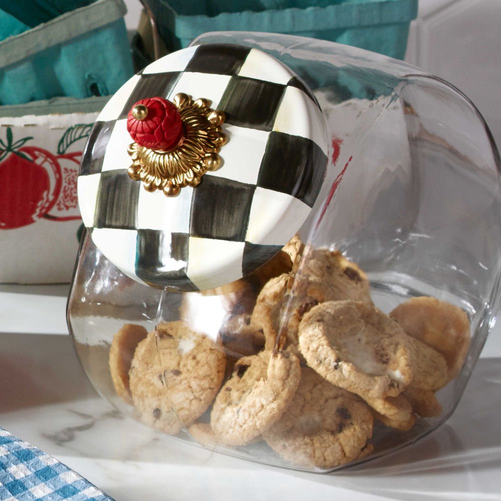 Cookie Jar with Courtly Check Enamel Lid - |VESIMI Design|