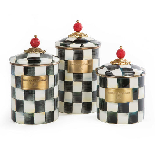 Courtly Check Enamel Canisters - Set of 3 - |VESIMI Design|