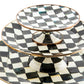Courtly Check Enamel Pedestal Platter - Small - |VESIMI Design|