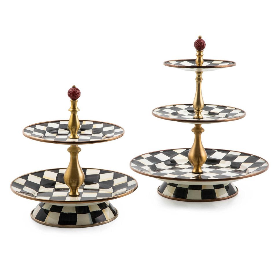 Courtly Check Enamel Two Tier Sweet Stand - |VESIMI Design|