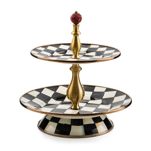 Courtly Check Enamel Two Tier Sweet Stand - |VESIMI Design|
