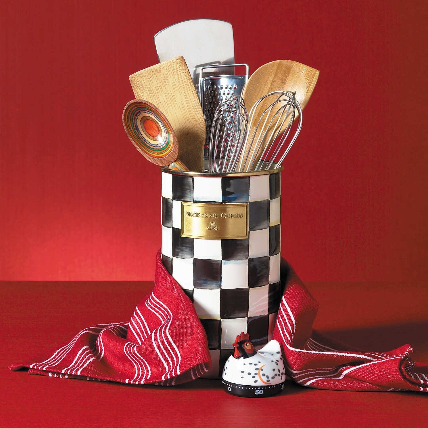 MacKenzie-Childs  Courtly Check Utensil Holder