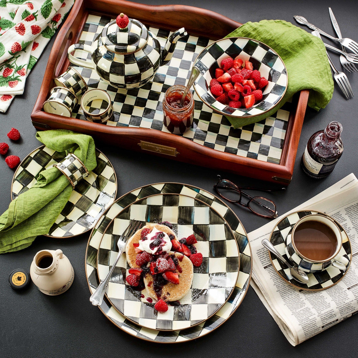 Courtly Check Salad/Dessert Plate by Mackenzie-Childs - |VESIMI Design|