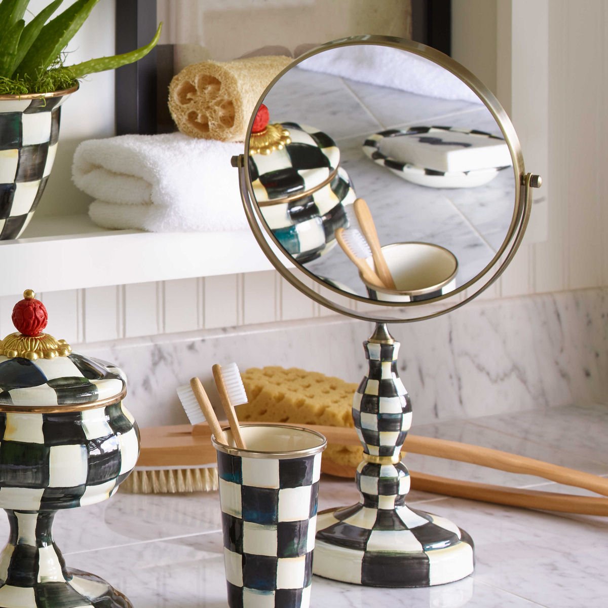 Courtly Check Vanity Mirror by Mackenzie-Childs - |VESIMI Design|
