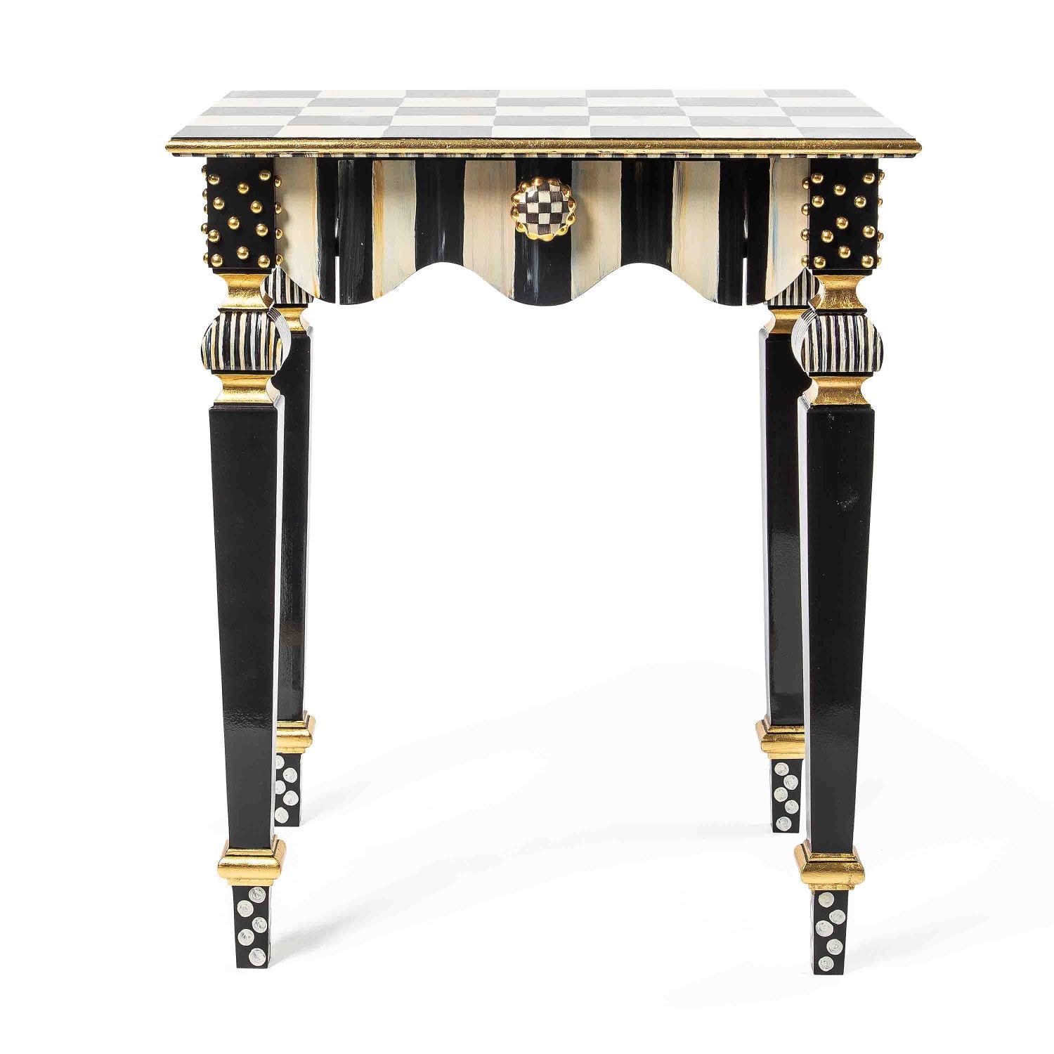 Courtly Stripe Side Table by Mackenzie-Childs - |VESIMI Design|