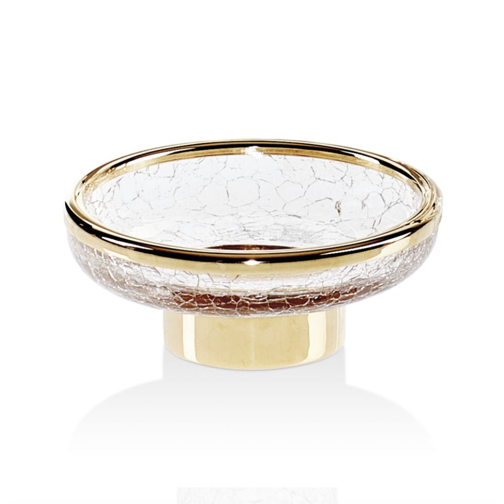 Cracked Glass Gold Soap Dish by Decor Walther - |VESIMI Design|