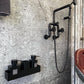 CYRA Black Bathroom Accessories - Wall Mounted Organiser - |VESIMI Design| Luxury and Rustic bathrooms online