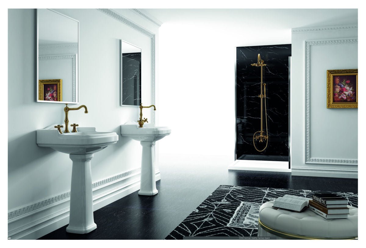 Deira Champagne Gold Bathroom Accessories Simple Towel Holder - |VESIMI Design| Luxury and Rustic bathrooms online