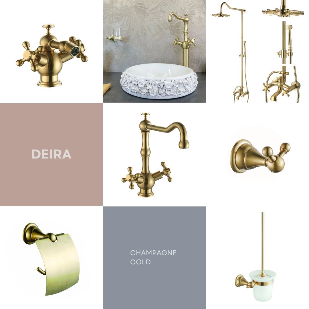 Deira Champagne Gold - Unlacquered Brass Basin Faucet - |VESIMI Design|