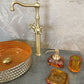 Deira Champagne Gold - Unlacquered Brass Vessel Sink Faucet - |VESIMI Design|