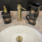 Design Bathroom Towel Ring Holder in Bamboo Design and Bronze Finish - |VESIMI Design| Luxury and Rustic bathrooms online