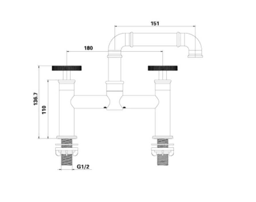 Design Black Industrial Bridge Faucet VESIMI Design Luxury   Design Black Industrial Bridge Faucet 472341 