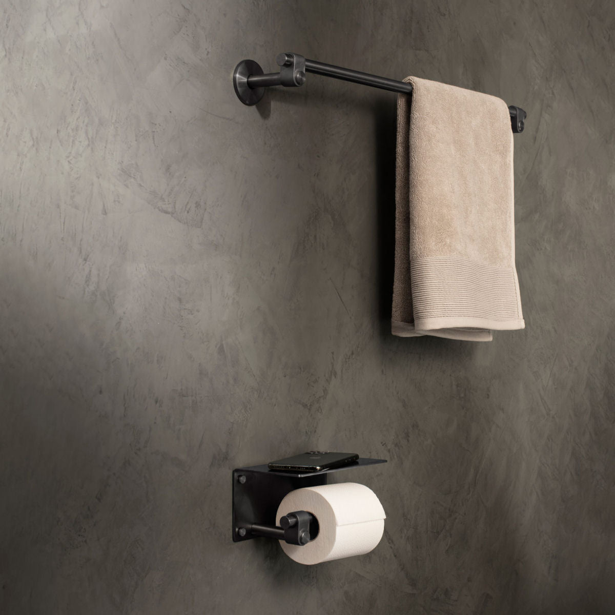 Design Towel Rail Holder / Welders Black - |VESIMI Design| Luxury and Rustic bathrooms online